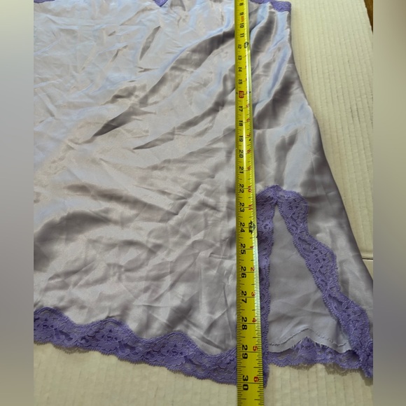 Victorias Secret Pink Label Lavender Satin & Lace Spaghetti Strap Slip Dress  L - Picture 8 of 9